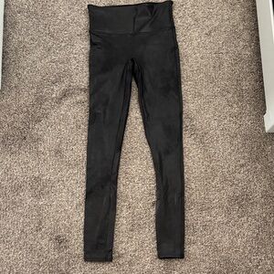 SPANX Faux Leather Black Tall Leggings